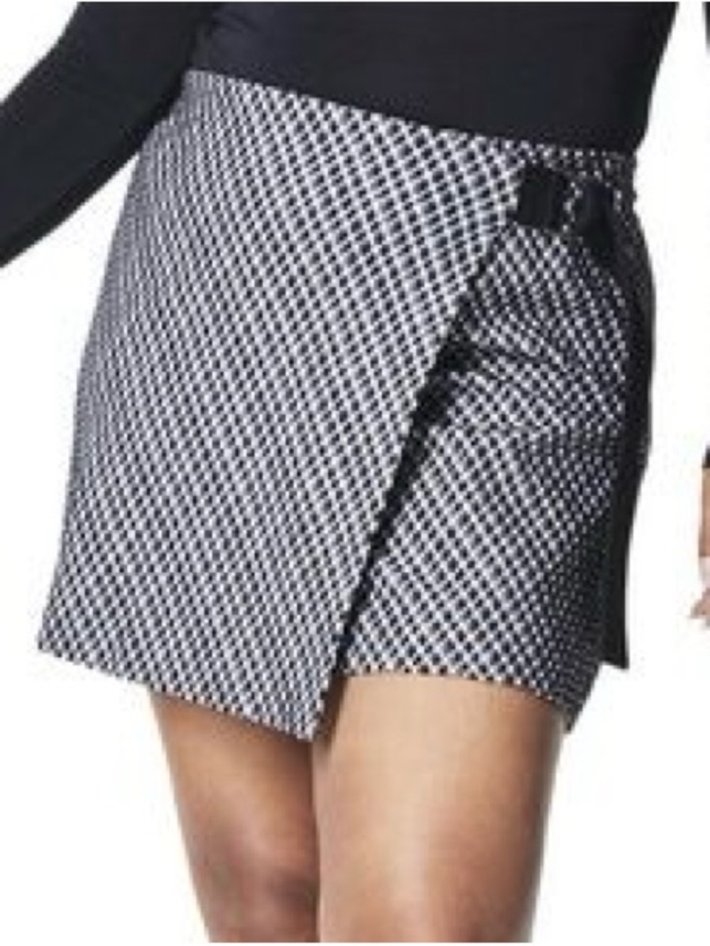NWT SPANX Black and White Mini Wrap Skirt